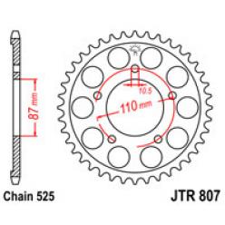 Звездочка задняя JT Sprockets (шаг 525 ) JT JTR807